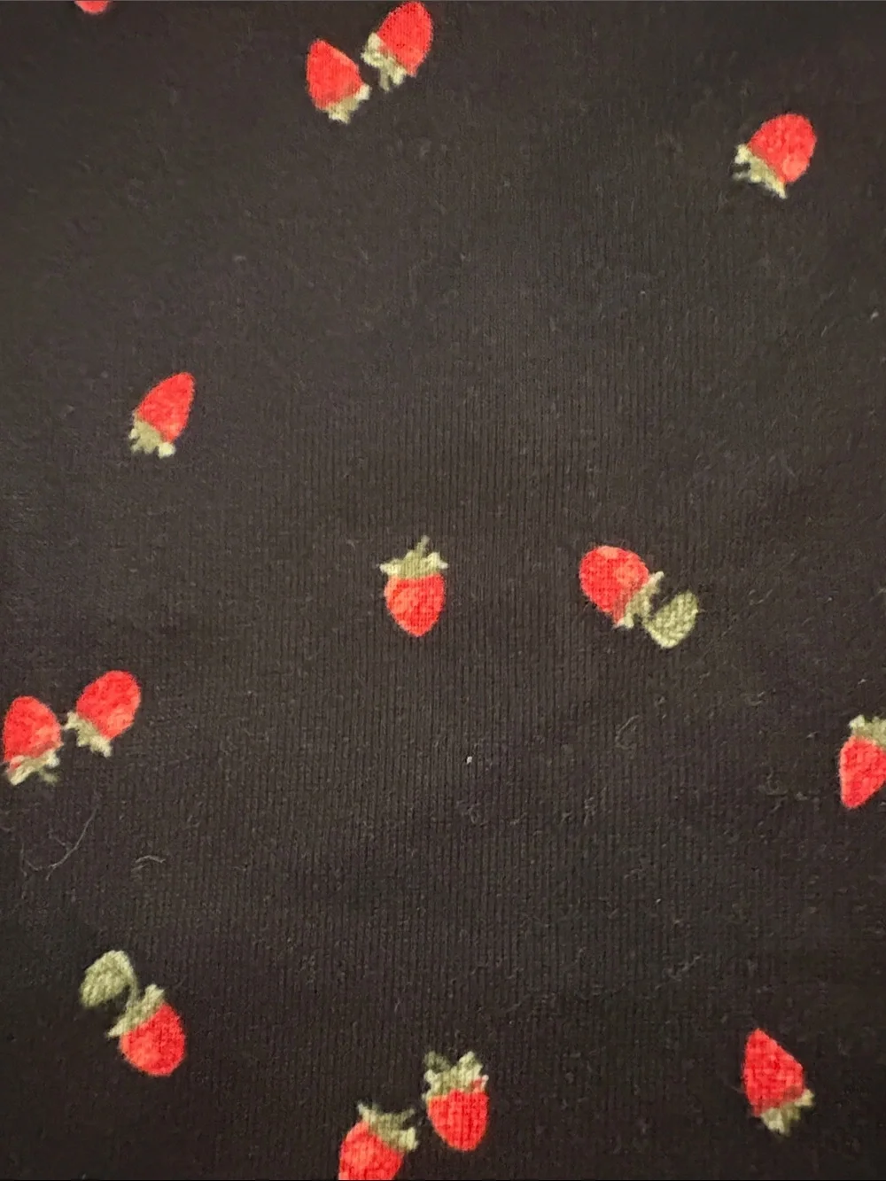 art class Black strawberry Print Tee & Black Tank Top Set